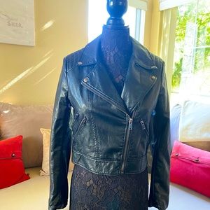 Black faux leather jacket